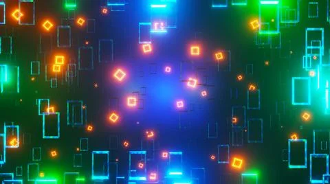 3D Rendering. Abstract futuristic geometric shapes background 스톡 일러스트