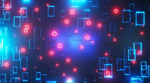 3D Rendering. Abstract futuristic geometric shapes background Ilustración de archivo