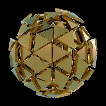 3d Rendering of Abstract Futuristic Hexagon Sphere Stockillustratie