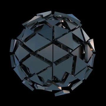 3d Rendering of Abstract Futuristic Hexagon Sphere Stock Illustration