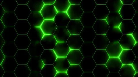3D rendering of abstract futuristic hexagonal mesh with light effects Stock Illustration