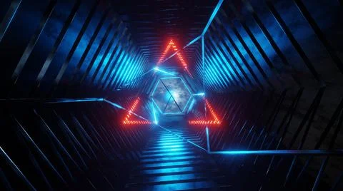 3d Rendering. Abstract Futuristic motion graphics, high tech background Stock Illustration