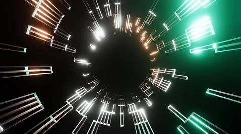 3d Rendering. Abstract Futuristic motion graphics, high tech background Stock Illustration