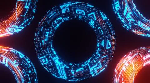 3d Rendering. Abstract Futuristic motion graphics, high tech background Stock Illustration