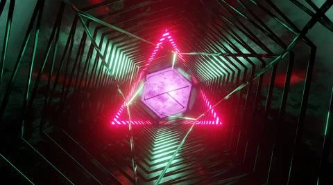 3d Rendering. Abstract Futuristic motion graphics, high tech background Stock Illustration