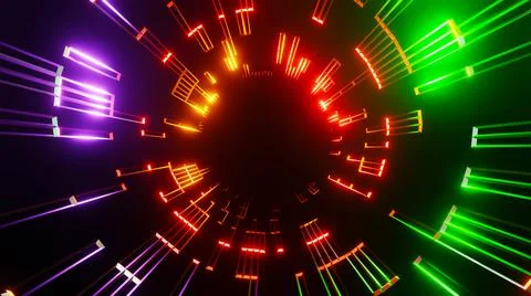 3d Rendering. Abstract Futuristic motion graphics, high tech background Stock Illustration