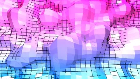 3d rendering abstract geometric background with modern gradient colors in low イラスト素材
