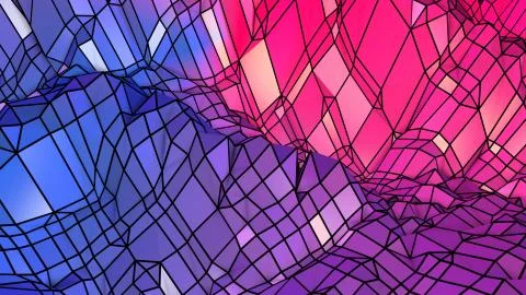 3d rendering abstract geometric background with modern gradient colors in low 스톡 일러스트