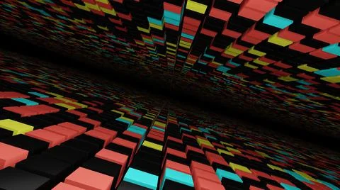 3d rendering of abstract geometric background with cubes. 3d illustration. Stock Illustration