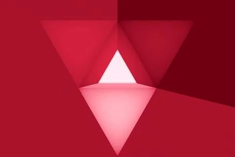 3d rendering of abstract geometric background with triangular shapes in red  Illustrazione stock