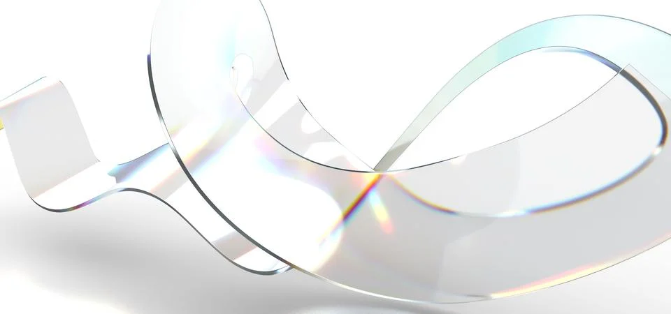 3D rendering of an abstract glass structure on a white background 스톡 일러스트