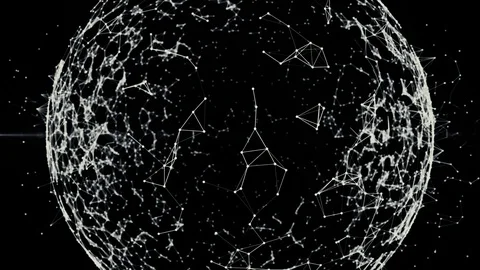 3d rendering abstract globe with particles and plexus structure. Digital Stock Footage 90969388