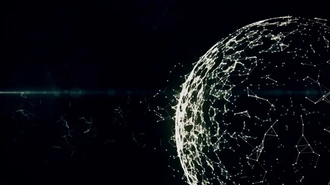 3d rendering abstract globe with particles and plexus structure. Digital Video stock 90969711