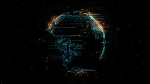 3d rendering abstract globe with particles and plexus structure. イラスト素材