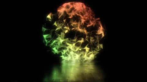 3D rendering of an abstract globe, sphere in space in the form of plexus Stock Illustration