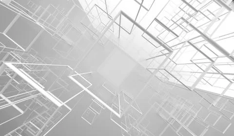 3D Rendering Of Abstract Glossy Cubes Frames Stockillustratie