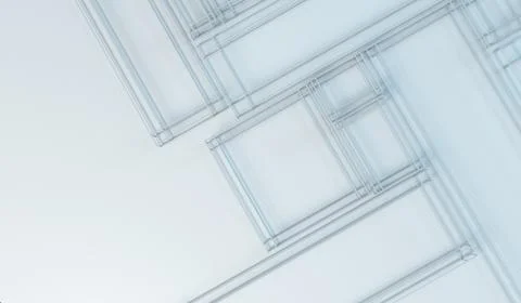 3D Rendering Of Abstract Glossy Cubes Frames Stockillustratie