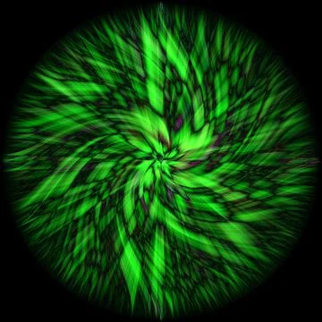 3D rendering of an abstract green spiral background Stock-Illustration