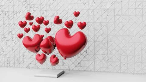 3d rendering abstract heart shaped background Stock Illustration