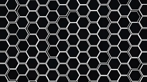 3d rendering of an Abstract Hexagon Geometric Surface perfect Loop Stock Footage 106251349
