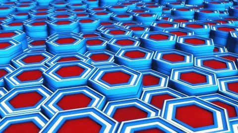 3d rendering. Abstract hexagon geometry background 스톡 일러스트