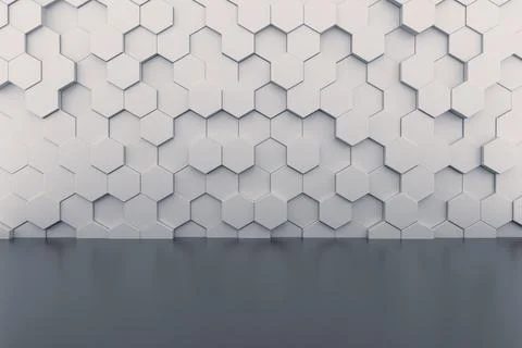 3d rendering of abstract hexagon honeycomb background Stock Photos