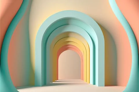 3d rendering abstract image with arch and sunlightbeams on the floor 스톡 일러스트