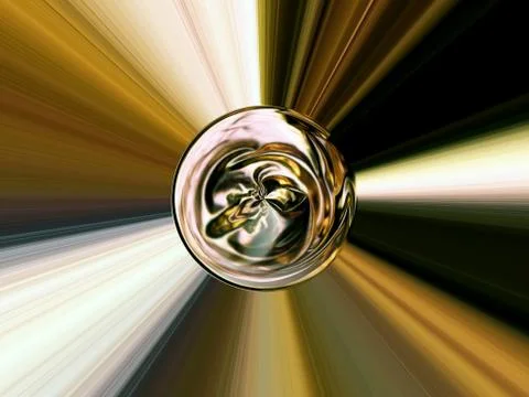 3d rendering. Abstract image of a ball in space with multicolored rays Stockillustratie