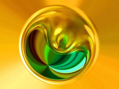 3d rendering. Abstract image of a ball in space with multicolored rays 스톡 일러스트