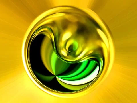 3d rendering. Abstract image of a ball in space with multicolored rays 스톡 일러스트