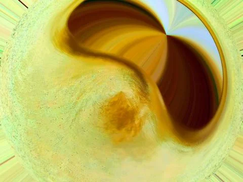 3d rendering. Abstract image of a ball in space with multicolored rays Stockillustratie