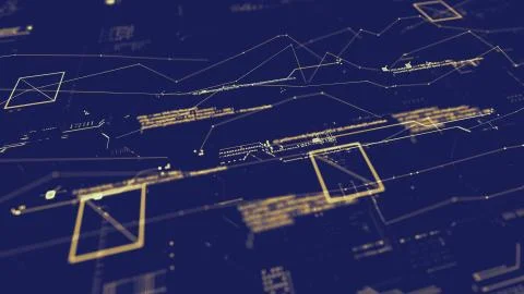 3d rendering. Abstract image of cyber security. Visualization of hacker attacks Stock Illustration