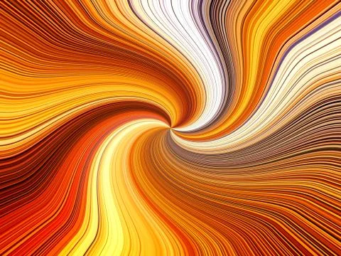3d rendering. Abstract image of multicolored lines of rays in space Stockillustratie