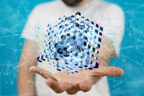 3D rendering of an abstract Internet infrastructure Foto stock