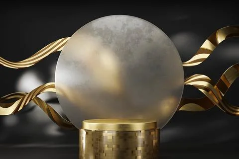 3D rendering abstract luxury gold platform podium product presentation backdr Stock Illustration