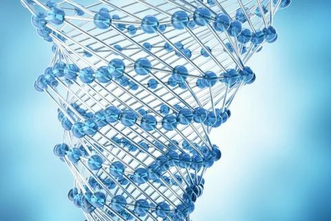 3D rendering abstract molecules design. Atoms. Medical background for banner or Stock Illustration