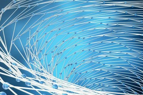 3D rendering abstract molecules design. Atoms. Medical background for banner or Stock Illustration