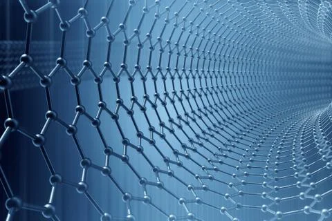 3d rendering abstract nanotechnology hexagonal geometric form close-up, concept イラスト素材