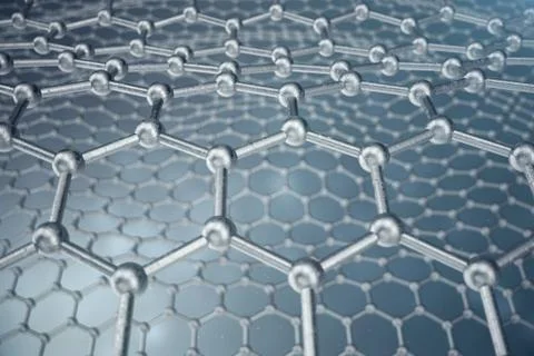 3d rendering abstract nanotechnology hexagonal geometric form close-up, concept Stock Illustration