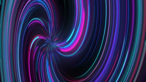 3D rendering abstract neon spiral with reflection in the form of light paths  Illustrazione stock