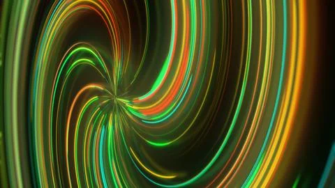 3D rendering abstract neon spiral with reflection in the form of light paths  스톡 일러스트