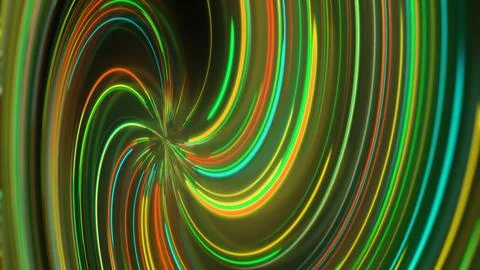 3D rendering abstract neon spiral with reflection in the form of light paths  스톡 일러스트