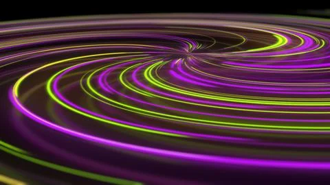 3D rendering abstract neon spiral with reflection in the form of light paths  스톡 일러스트
