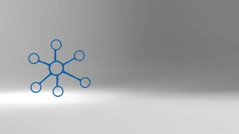 3d rendering abstract network with circles 스톡 일러스트