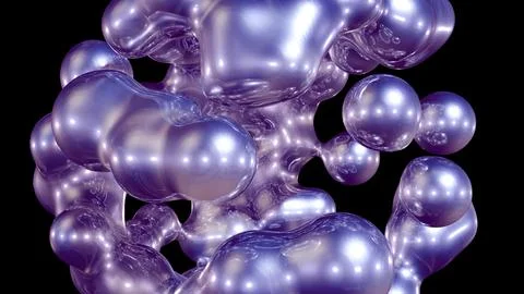 3D rendering abstract object based on metabolic spheres in the process of fusion 스톡 일러스트