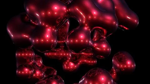 3D rendering abstract object based on metabolic spheres in the process of fusion 库存插图