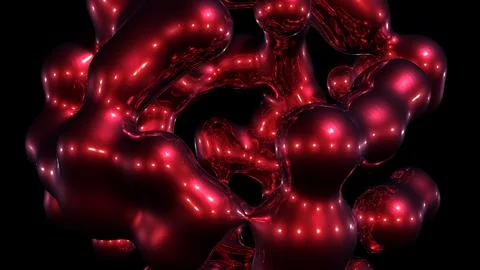 3D rendering abstract object based on metabolic spheres in the process of fusion 스톡 일러스트