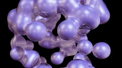 3D rendering abstract object based on metabolic spheres in the process of fusion 스톡 일러스트