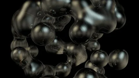 3D rendering abstract object based on metabolic spheres in the process of fusion イラスト素材