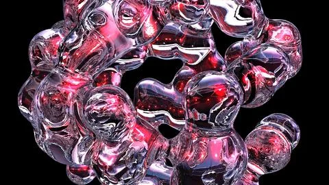 3D rendering abstract object based on metabolic spheres in the process of fusion 스톡 일러스트